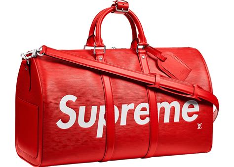 louis vuitton bags supreme|Louis Vuitton x Supreme Keepall Bandouliere Epi 45 Red .